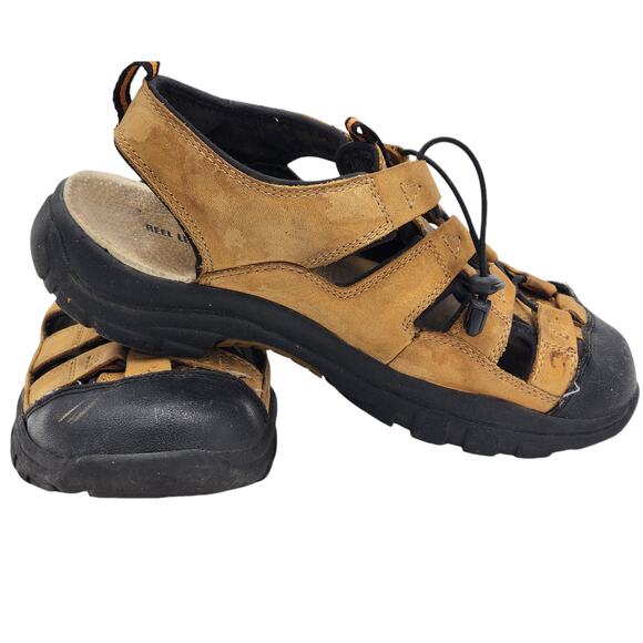 Reel Legends Sandals Fisherman Mens Size 9M Wolf Leather Outdoor Adjustable - Picture 1 of 16